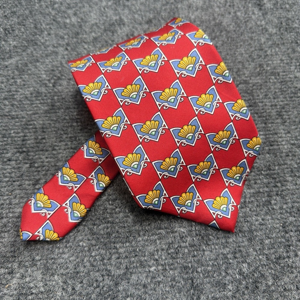 VTG Paulo GUCCI Pure Silk Necktie Made In Italy Red Vibrant Suit Menswear Formal